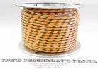 12ga, OVERSTOCK, Lacquer Coated Cloth Braided Wire, Orange / Black 3X (no space)