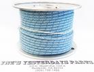 12ga, OVERSTOCK, Lacquer Coated Cloth Braided Wire, Blue / White 3X