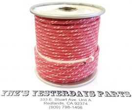 14ga, OVERSTOCK, Lacquer Coated Cloth Braided Wire, Red / White 2X