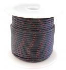 18ga, OVERSTOCK, Black/Red, Lacquer Coated Cloth Braided Wire