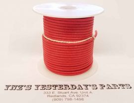 18ga, OVERSTOCK, Lacquer Coated Cloth Braided Wire, Red