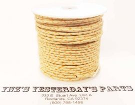 18ga, OVERSTOCK, Lacquer Coated Cloth Braided Wire, Off-White / Orange XT